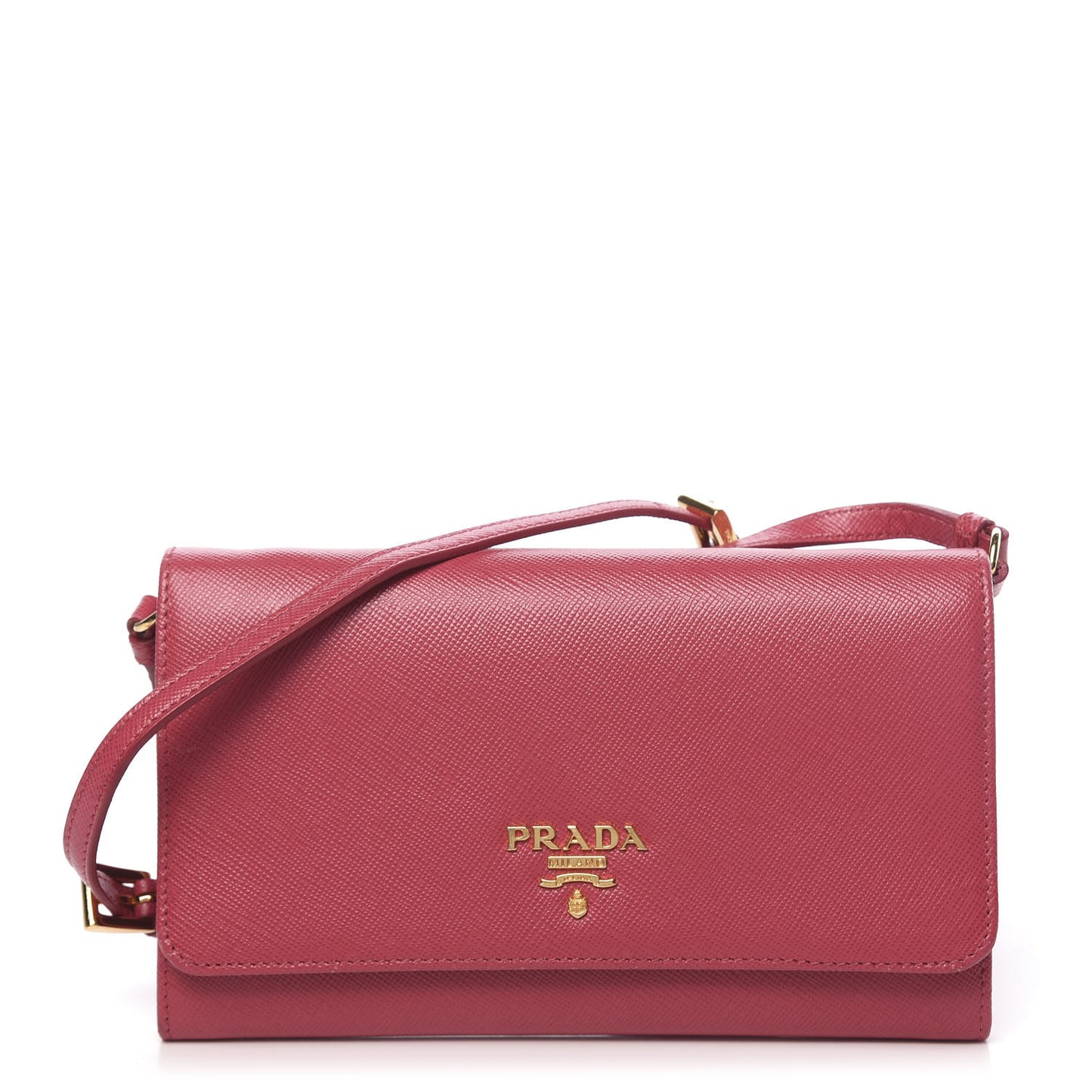 Saffiano Metal Flap Wallet with Strap Peonia