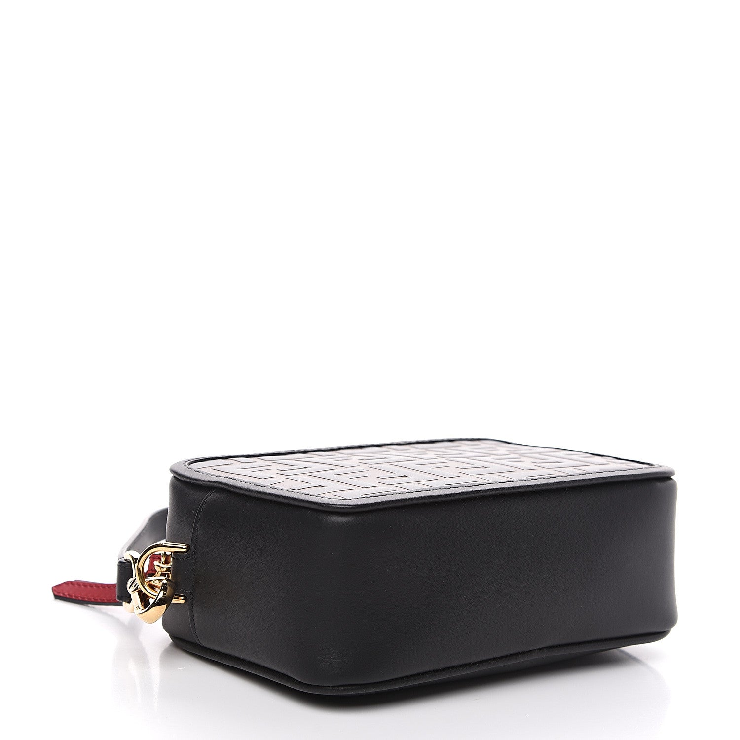 Fendi Vitello Century Bi-Color FF 1974 Embossed Mini Camera Case Maya Black 3 of 10