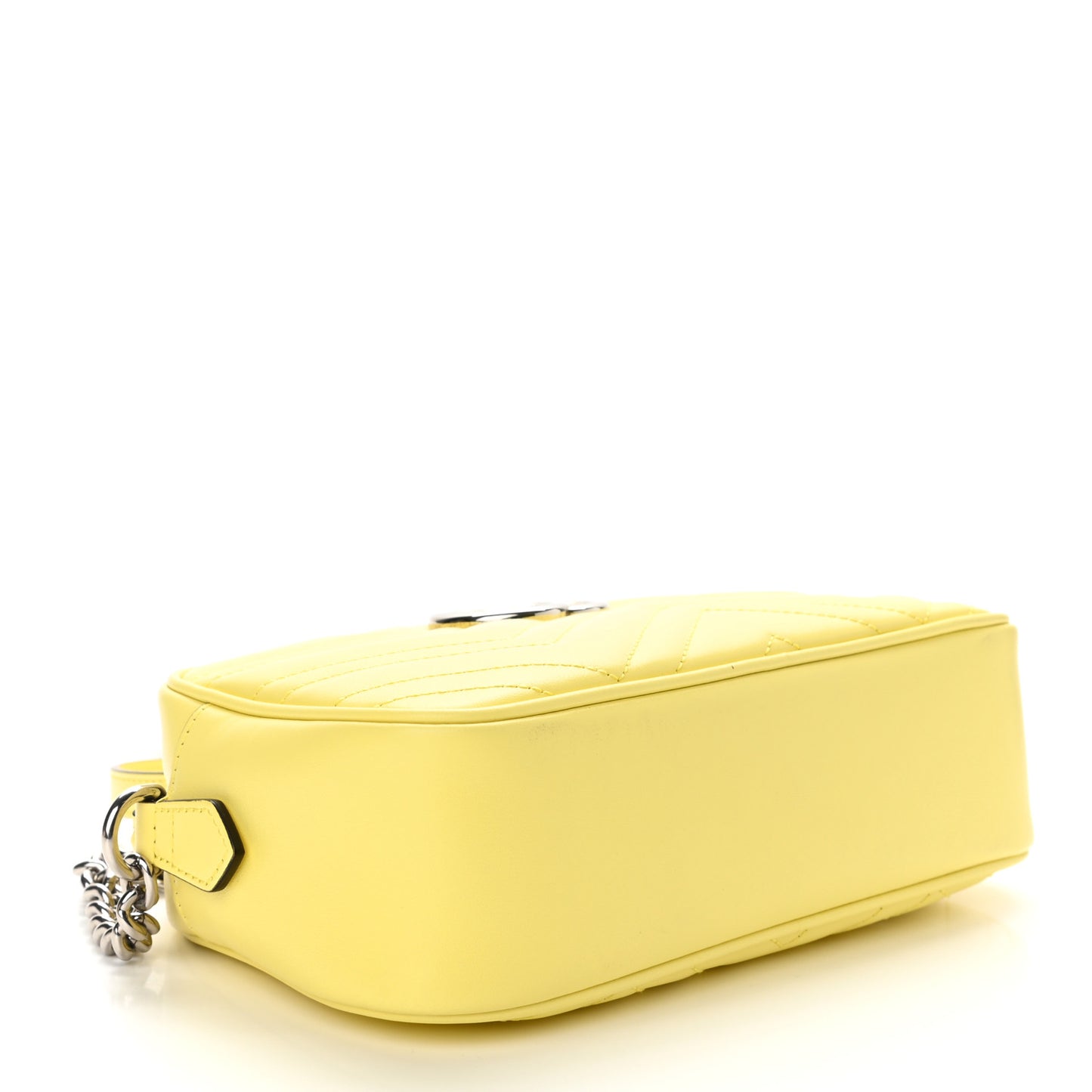 Calfskin Matelasse Small GG Marmont Chain Shoulder Bag Banana