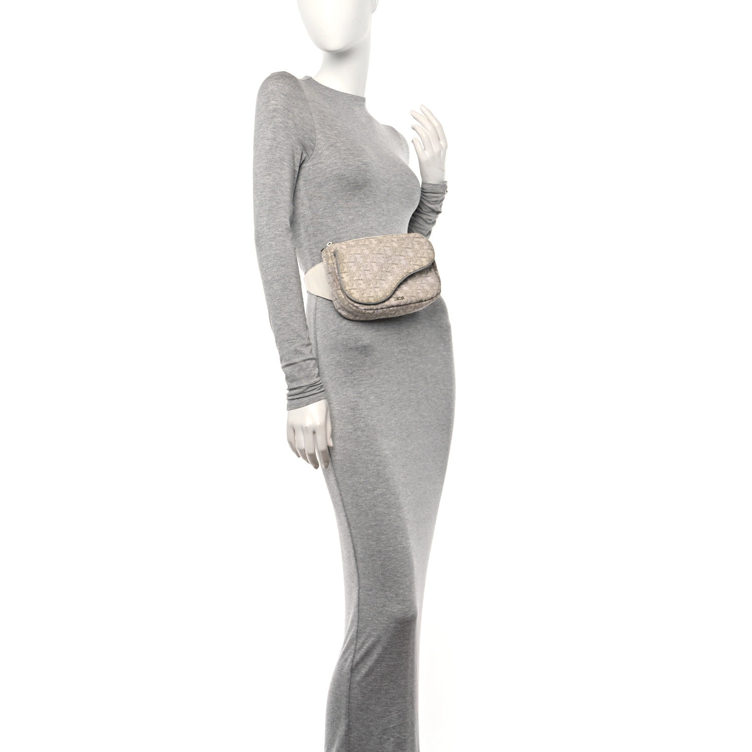 Christian Dior Oblique World Tour Saddle Belt Bag Grey 2 of 12