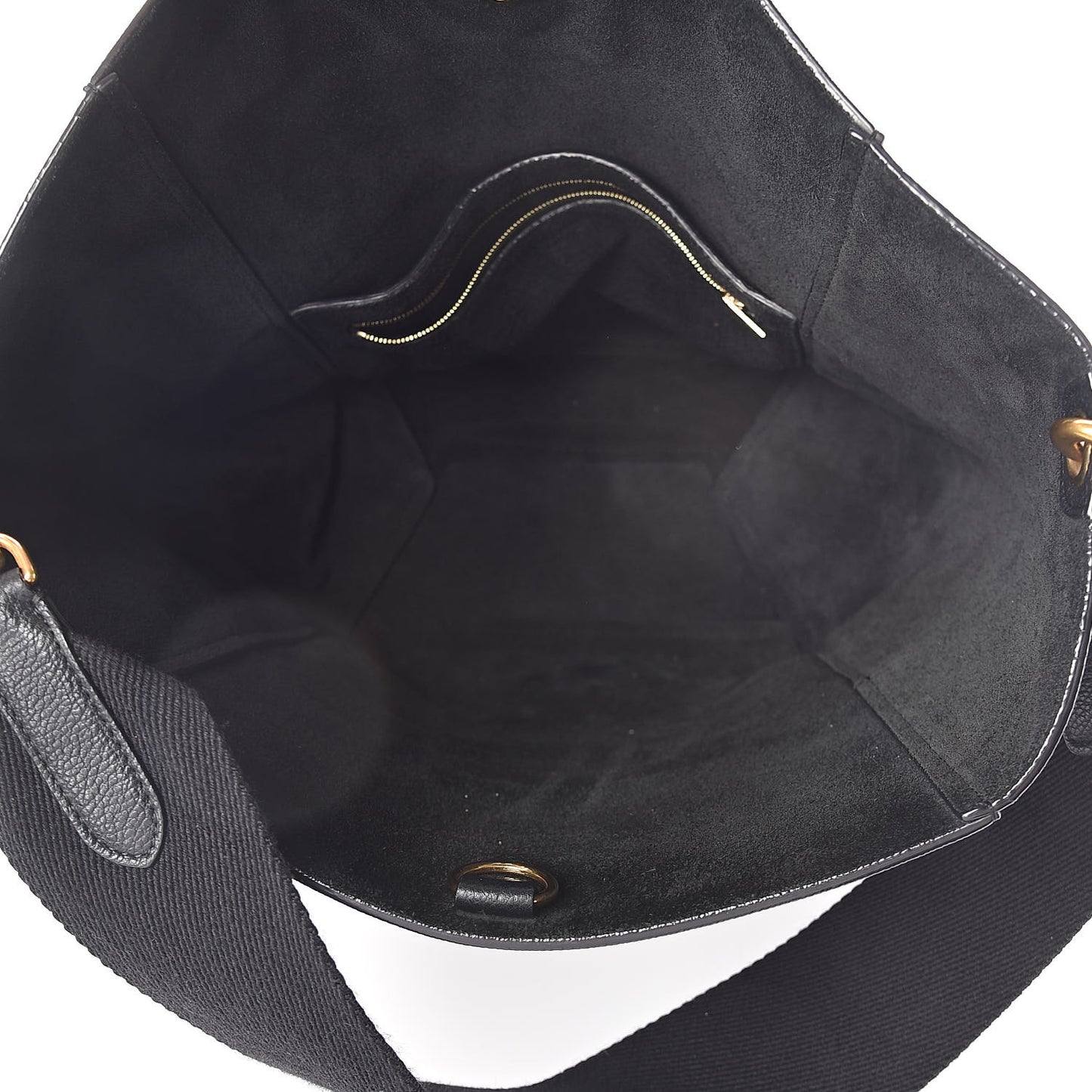 Soft Grained Calfskin Sangle Bucket Bag Black