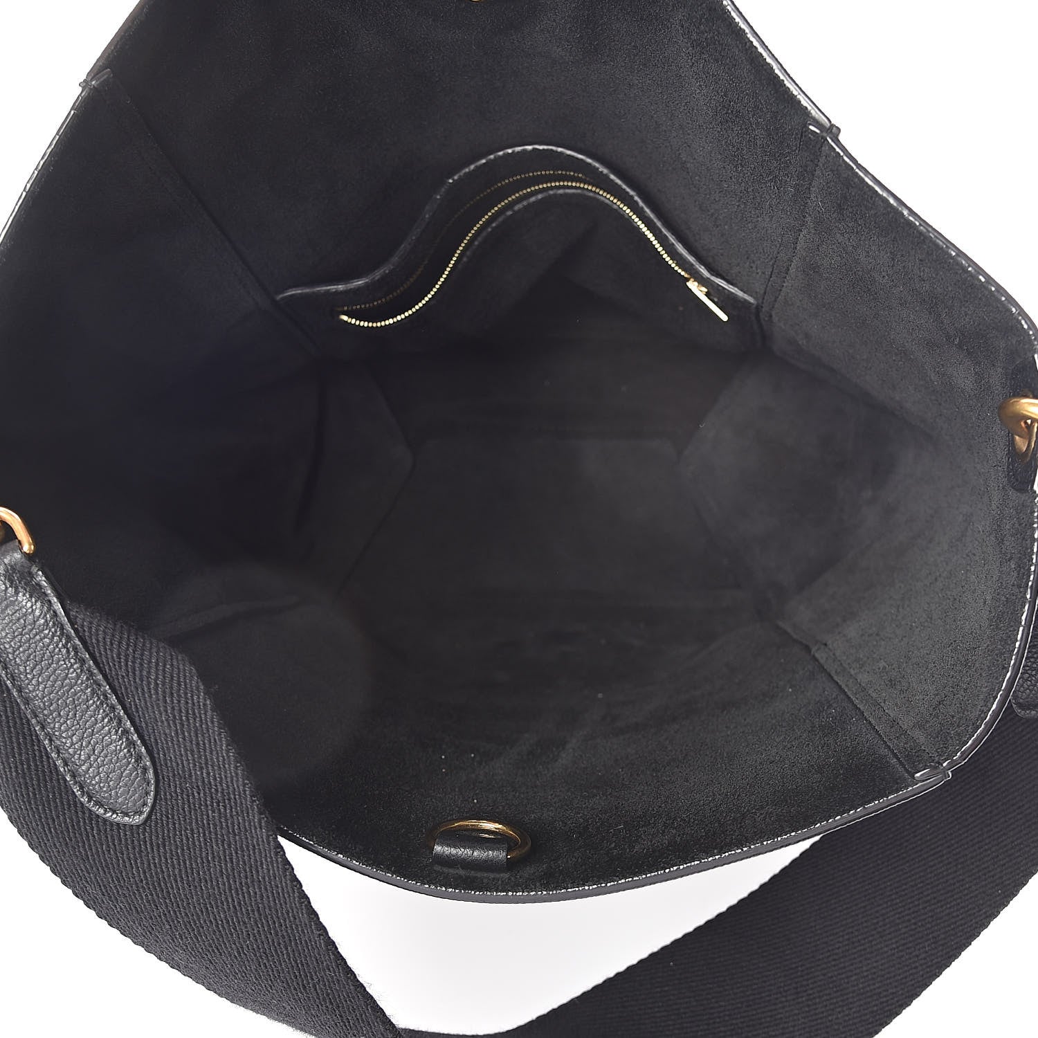 Celine Soft Grained Calfskin Sangle Bucket Bag Black 5 of 12