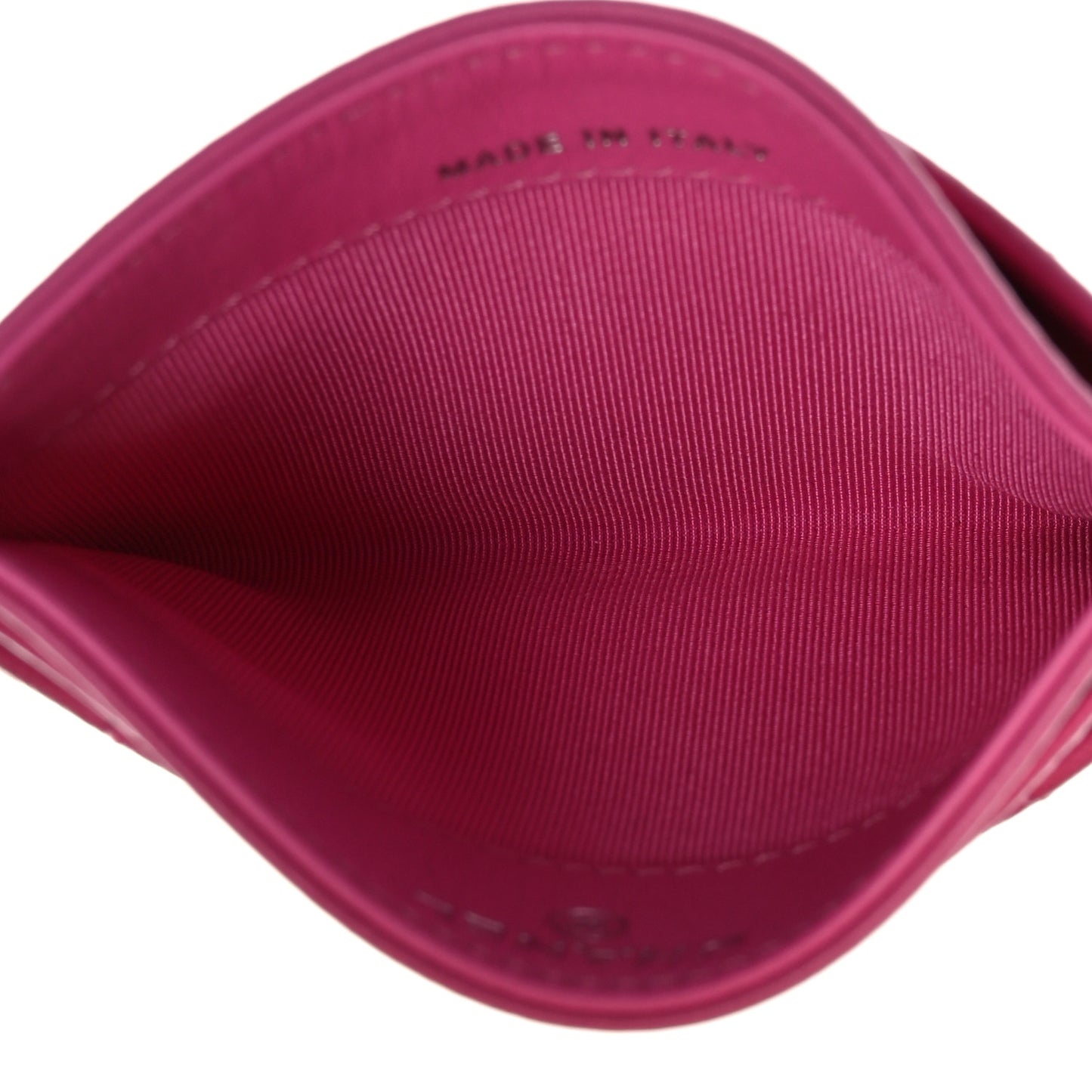Lambskin Quilted Card Holder Pink
