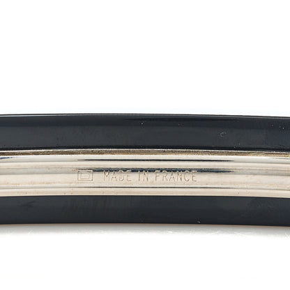 Chanel Resin Abalone Logo Hair Clip Barrette Black 4 of 5