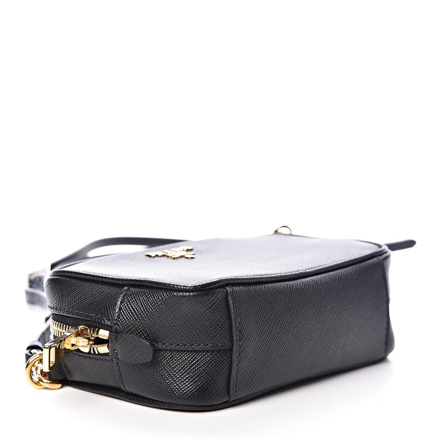 Saffiano Mini Camera Crossbody Bag Black