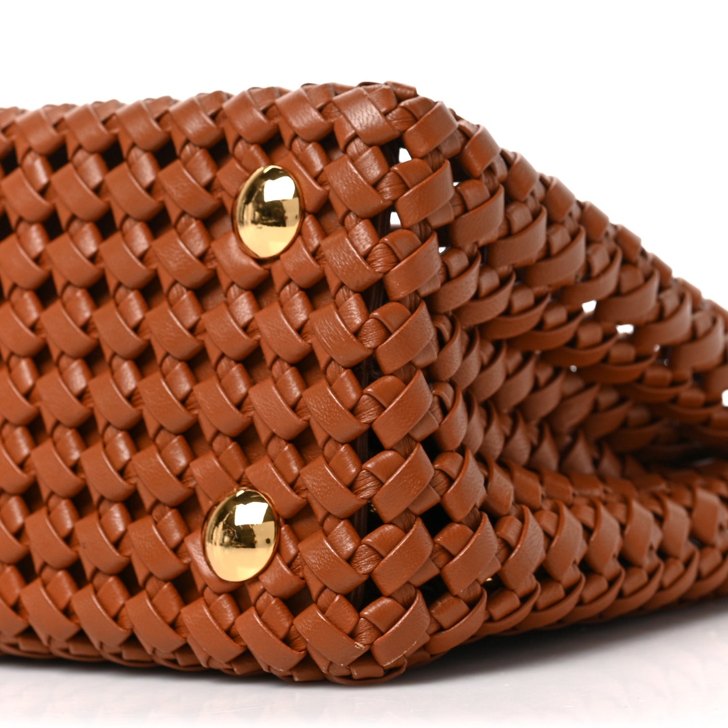 Nappa Woven Mini Peekaboo Iconic Satchel Cuoio