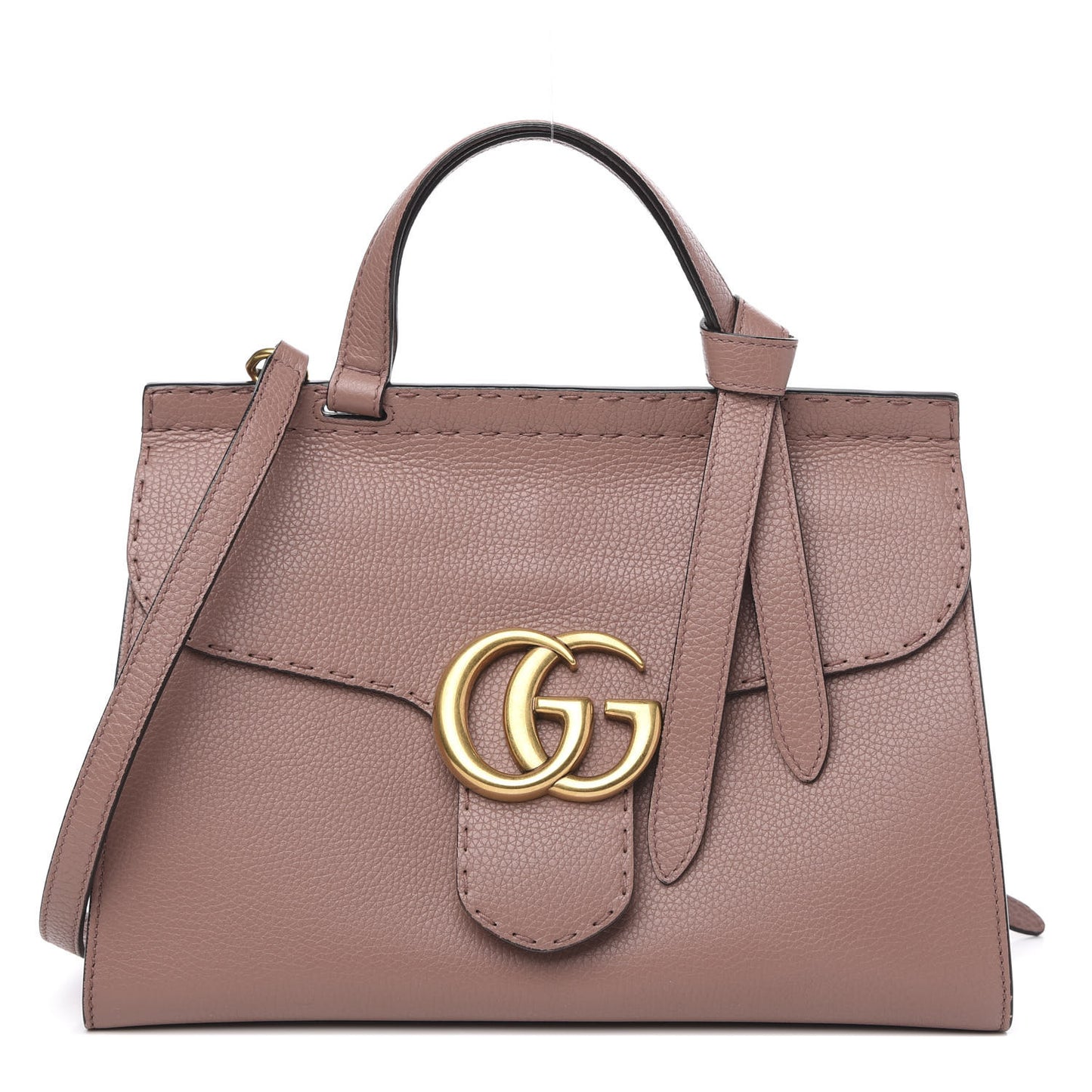 Calfskin Small GG Marmont Top Handle Bag Rosy Phard