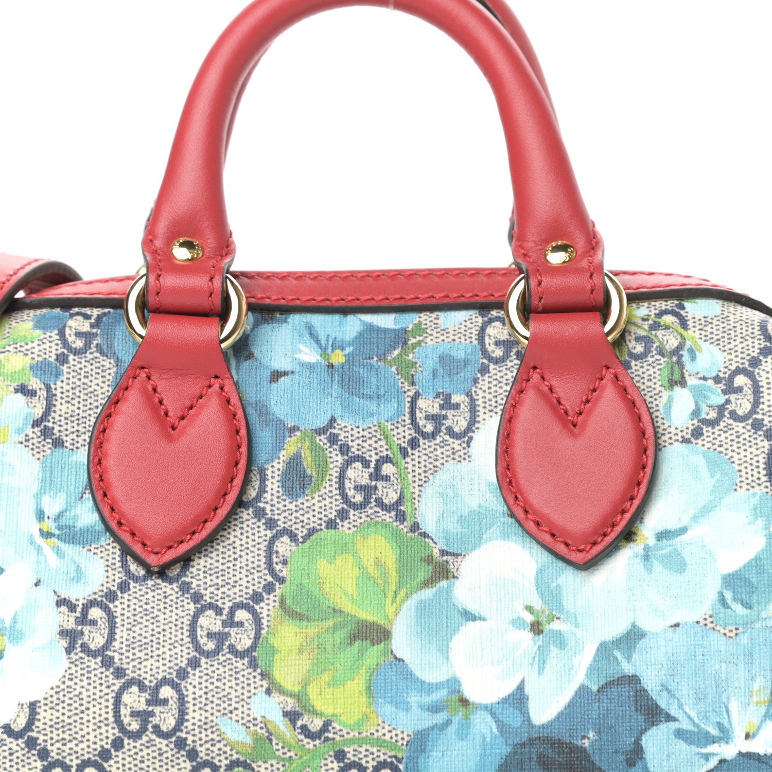 Gucci GG Supreme Monogram Blooms Mini Boston Navy Blue Hibiscus 10 of 10
