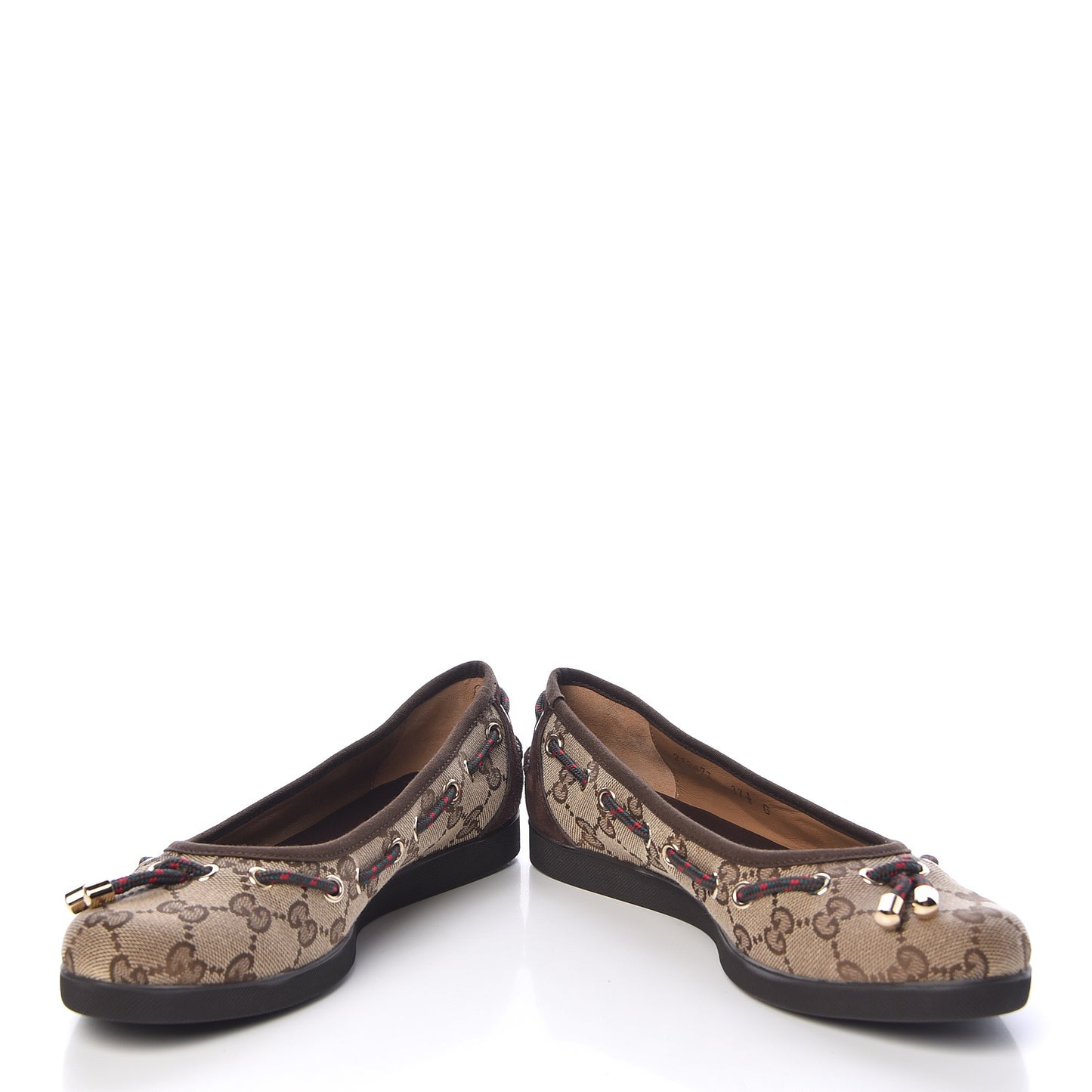 GG Monogram Ballet Flats 37.5 Beige Ebony