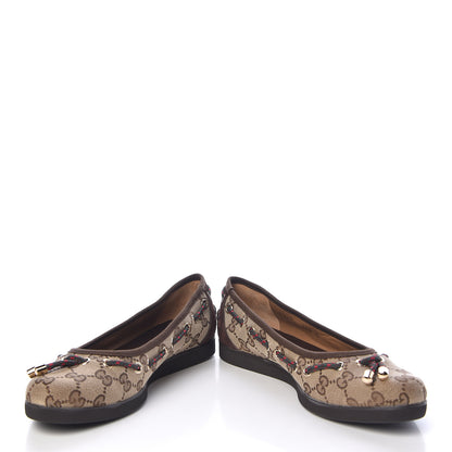 Gucci GG Monogram Ballet Flats 37.5 Beige Ebony 5 of 11