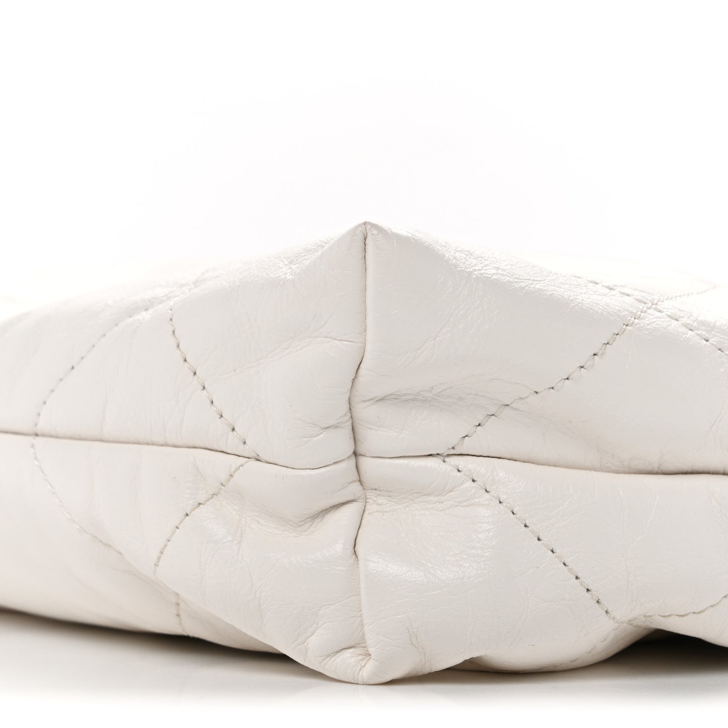Shiny Calfskin Quilted Small Chanel 22 White