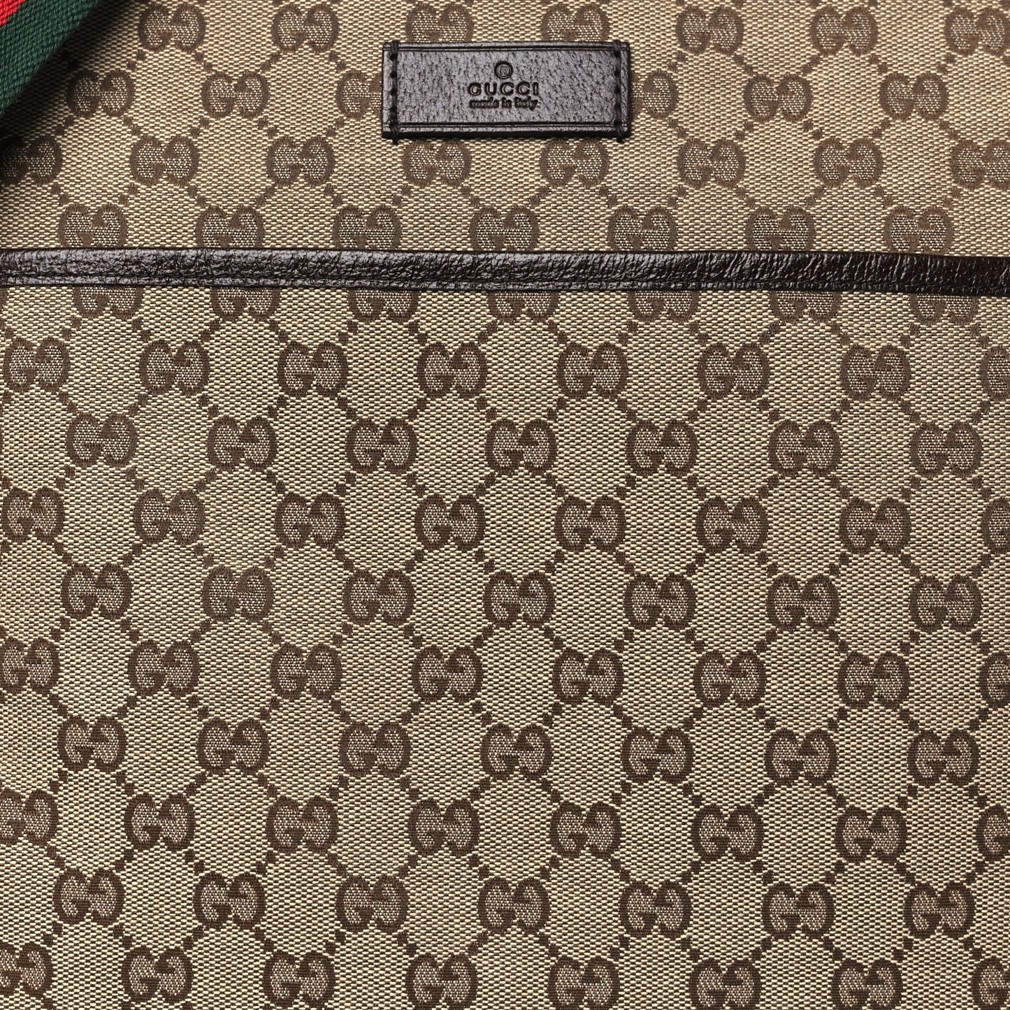 Monogram Web Medium Flat Messenger Bag Brown