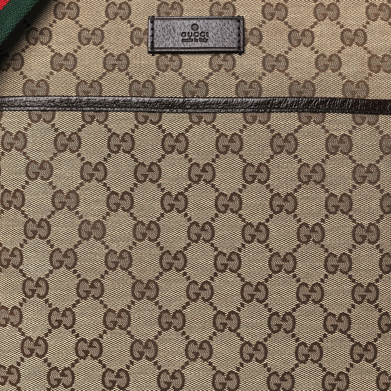 Gucci Monogram Web Medium Flat Messenger Bag Brown 8 of 10