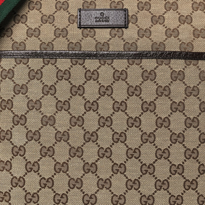 Gucci Monogram Web Medium Flat Messenger Bag Brown 8 of 10