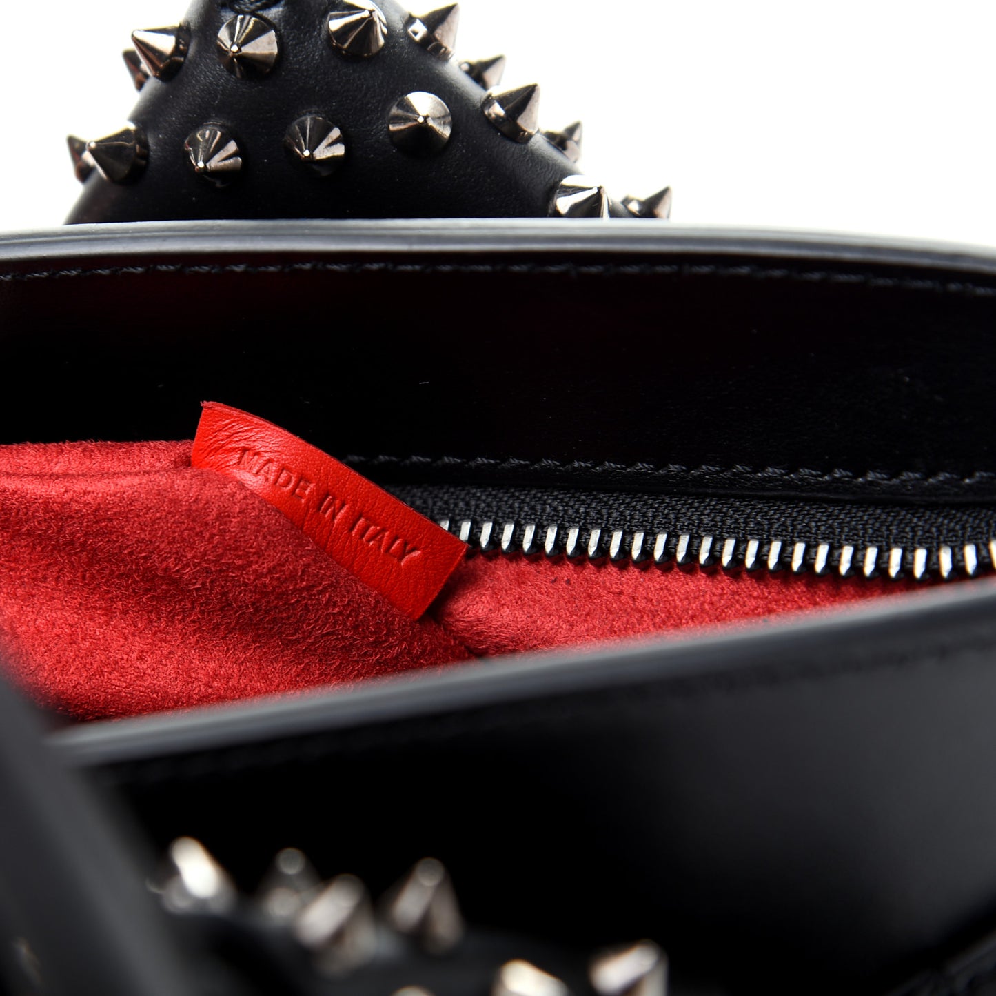 Grained Calfskin Spike Small Eloise Tote Black