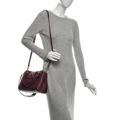 Burberry Soft Grain Calfskin Small Buckle Tote Dark Plum 2 of 7