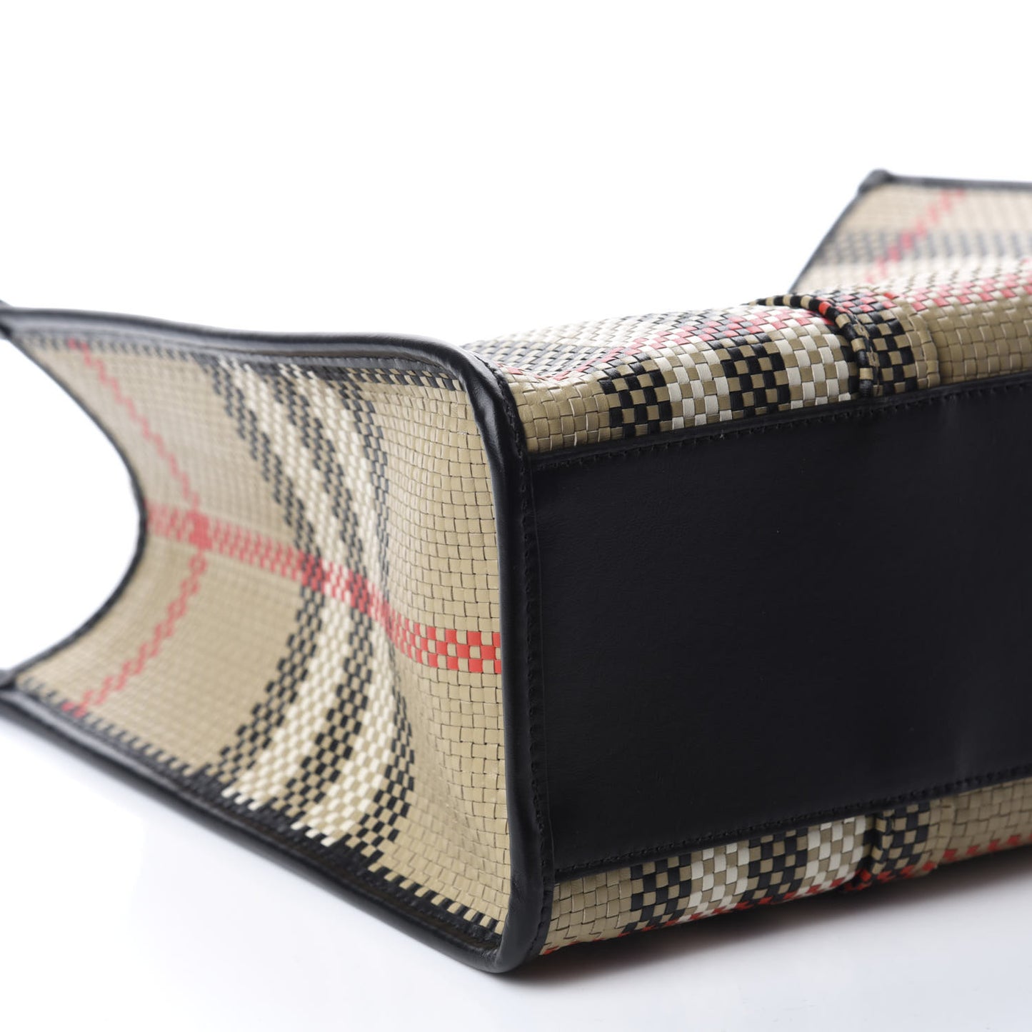Calfskin Woven Vintage Check East West Book Tote