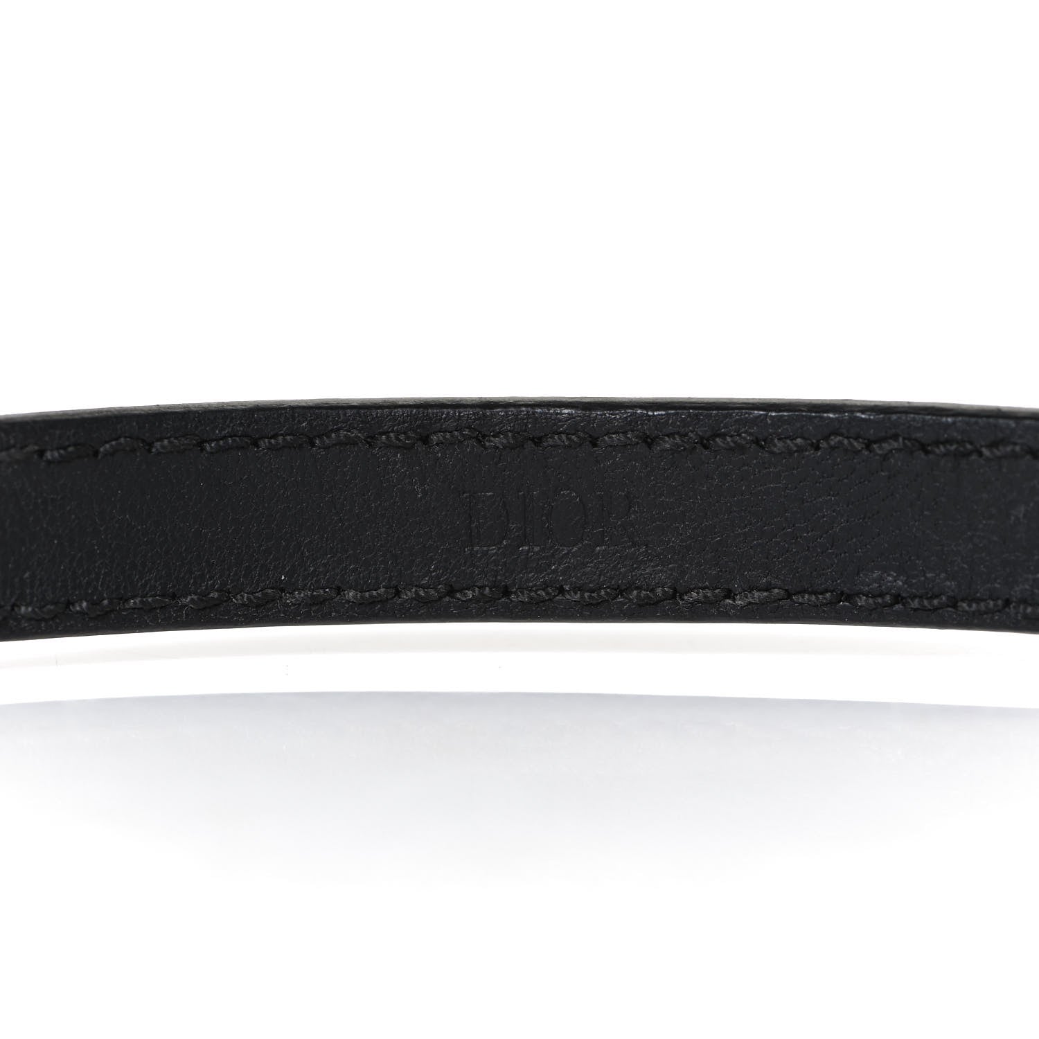 Christian Dior Calfskin Metal Danseuse Etoile Chain Bracelet Black Silver 3 of 6