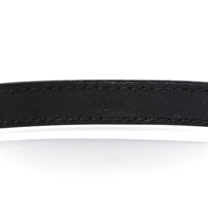 Christian Dior Calfskin Metal Danseuse Etoile Chain Bracelet Black Silver 3 of 6