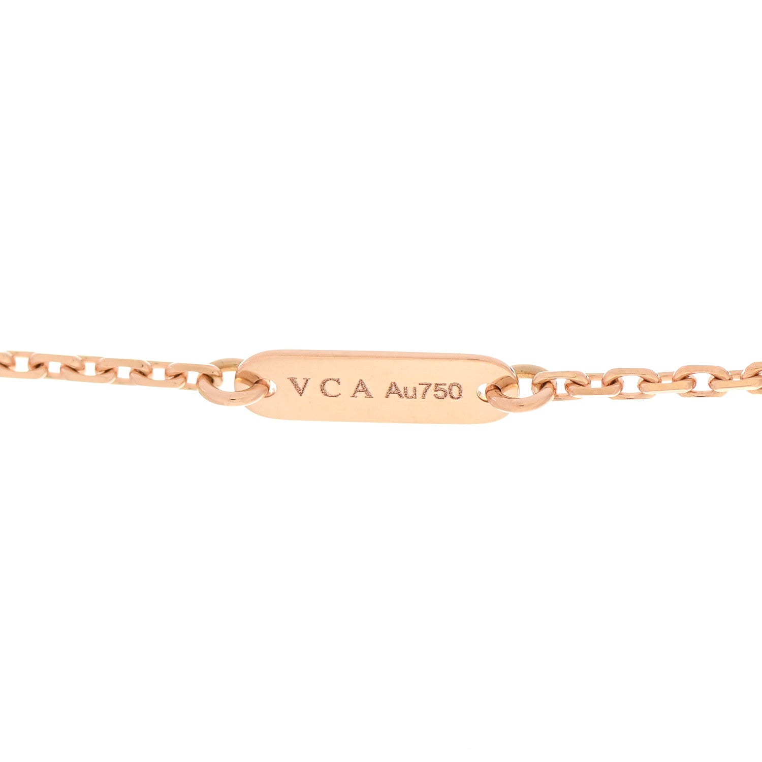 Van Cleef & Arpels 18K Rose Gold Diamond Pink Porcelain Vintage Alhambra Pendant Necklace 4 of 7