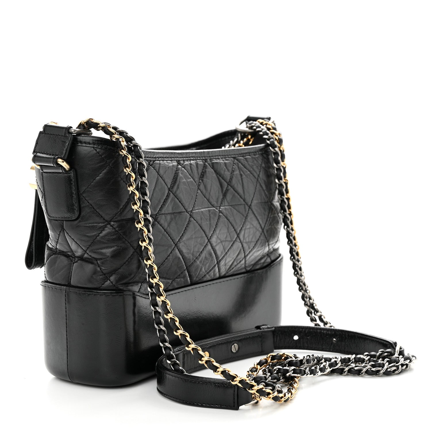 Chanel Aged Calfskin Quilted New Medium Gabrielle Hobo Black 3 of 10