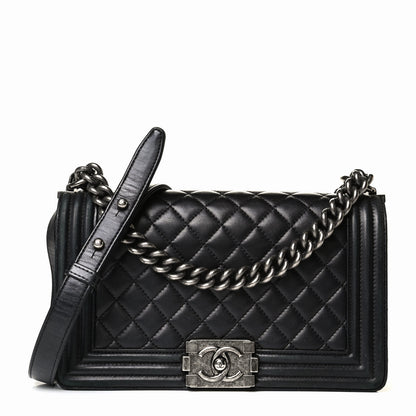 Chanel Lambskin Quilted Medium Boy Flap Black 1 of 8