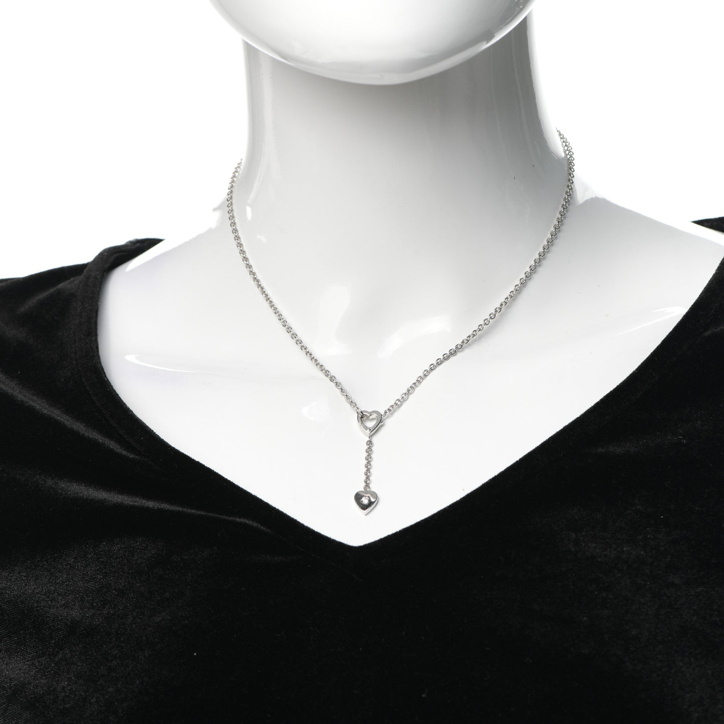 18K White Gold Diamond Mon Amour Lariat Necklace