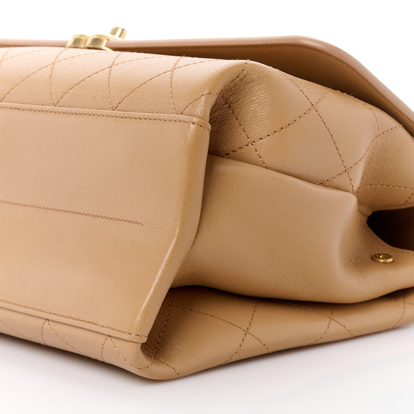 Lambskin Stitched Coco Luxe Medium Flap Beige