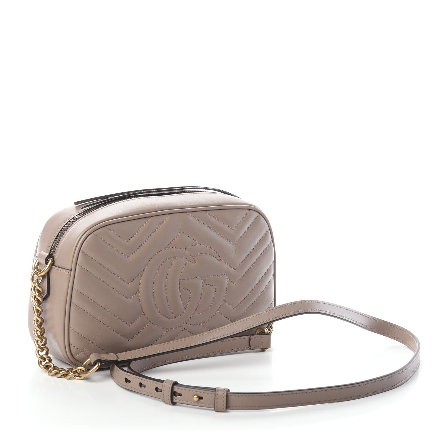 Gucci Calfskin Matelasse Small GG Marmont Chain Shoulder Bag Porcelain Rose 3 of 9