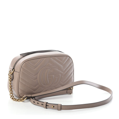 Gucci Calfskin Matelasse Small GG Marmont Chain Shoulder Bag Porcelain Rose 3 of 9