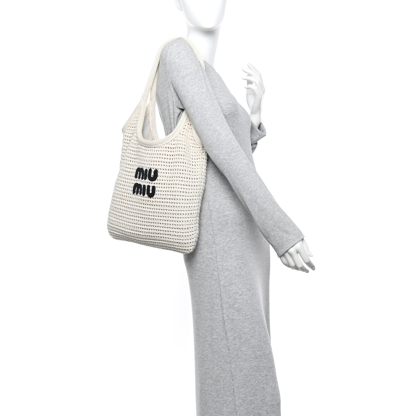 Cotton Crochet Ivy Bag Chalk White Black