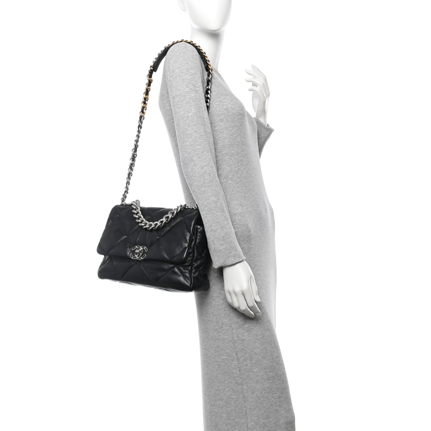 Chanel Lambskin Quilted Large Chanel 19 Flap Black 2 of 10
