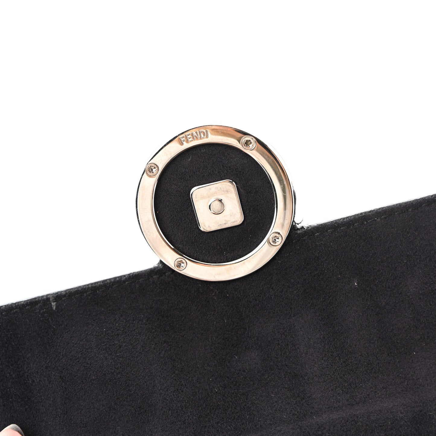 Vitello Dolce F is Fendi FF Embossed Micro Double Baguette Tobacco Black