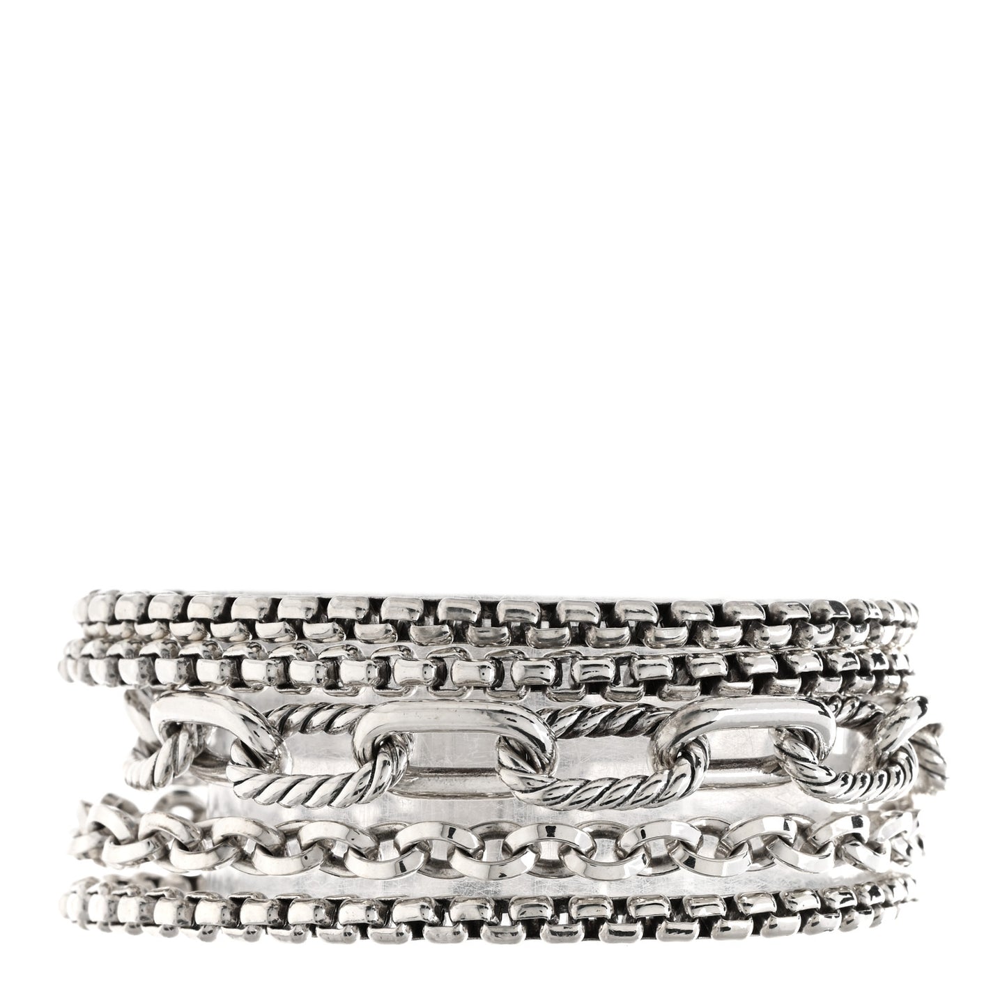 Sterling Silver Multi Row Chain Bracelet