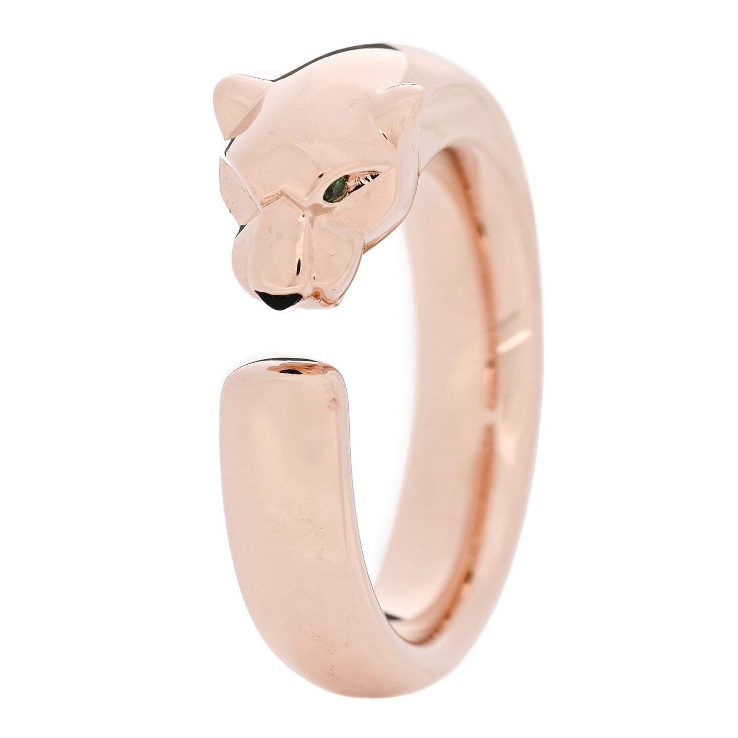 18K Pink Gold Tsavorite Onyx Panthère De Cartier Ring 49 4.75