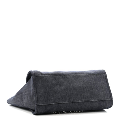 Chanel Denim Large Deauville Tote Dark Blue 4 of 13