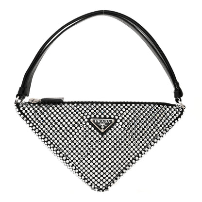 Prada Satin Crystal Triangle Pouch Cristal 1 of 14