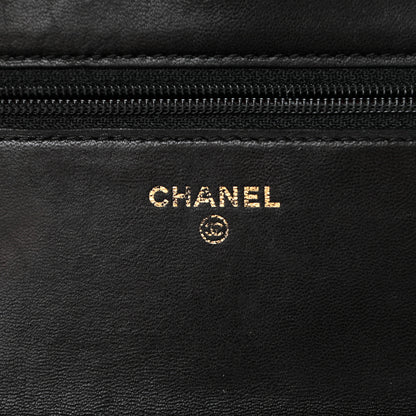 Chanel Lambskin Quilted Wallet On Chain WOC Black 6 of 14