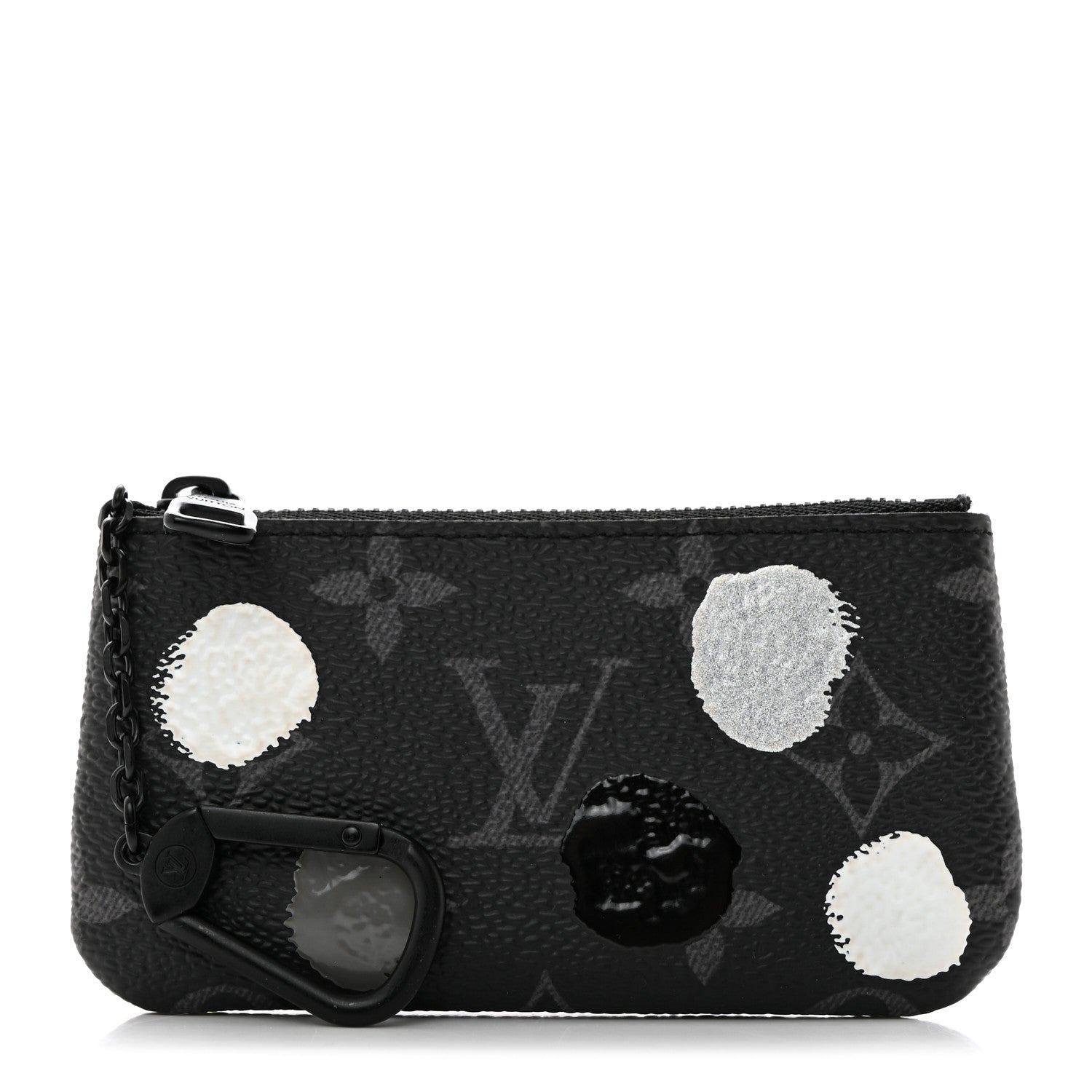 Louis Vuitton LV X YK Monogram Eclipse Key Pouch Black Silver 1 of 7