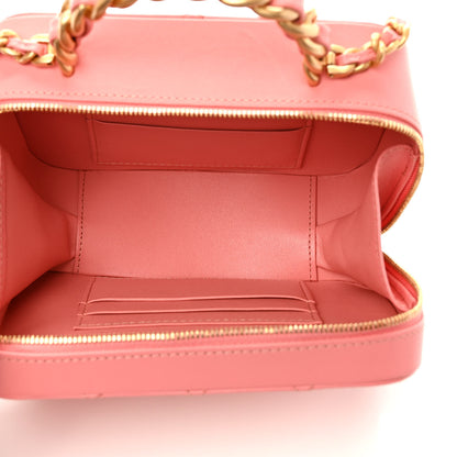 Chanel Lambskin Quilted Top Handle Small Vanity Case Pink 5 of 8