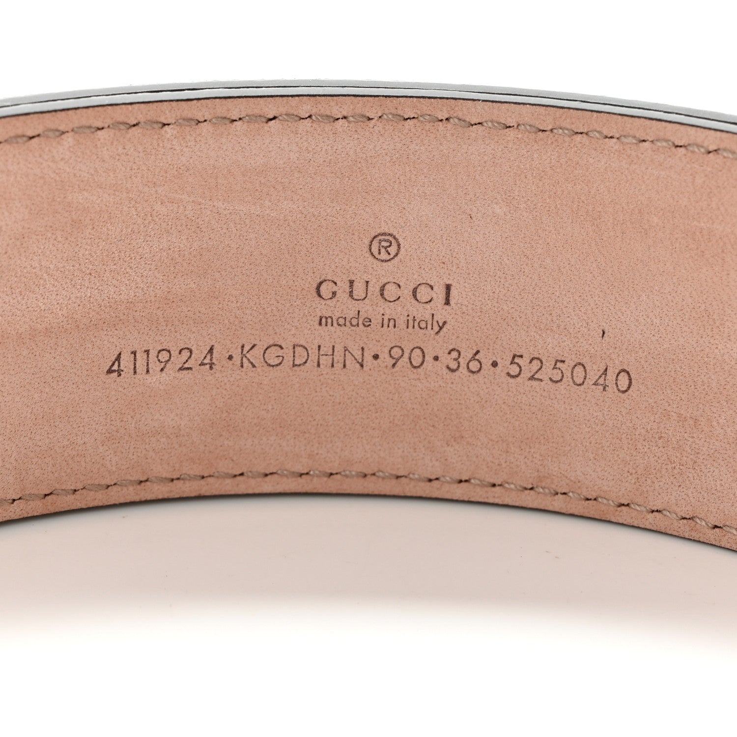 Gucci GG Supreme Monogram Selleria Calfskin Interlocking G 40mm Belt 90 36 Beige Ebony Cocoa 7 of 7