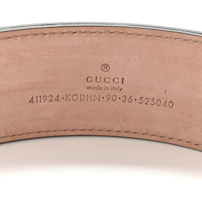Gucci GG Supreme Monogram Selleria Calfskin Interlocking G 40mm Belt 90 36 Beige Ebony Cocoa 7 of 7
