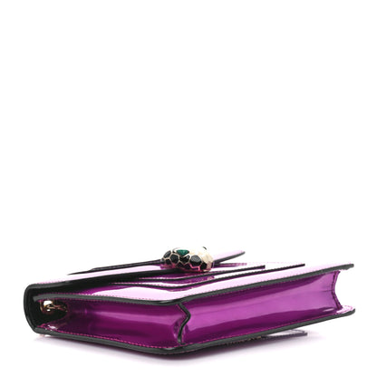 Bulgari Metallic Calfskin Small Serpenti Forever Snake Strap Crossbody Bag Magenta 4 of 12