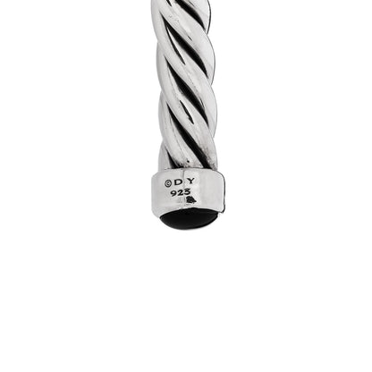 David Yurman Sterling Silver Onyx 6mm Cable Classic Cuff Bracelet 3 of 3