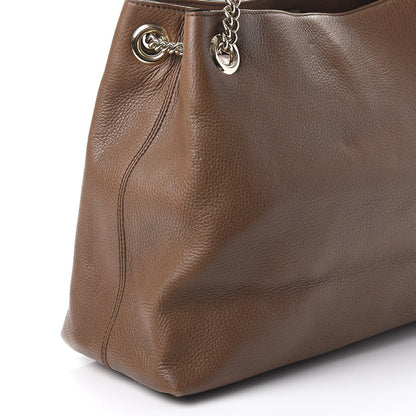 Gucci Pebbled Calfskin Medium Soho Chain Shoulder Bag Maple Brown 17 of 19