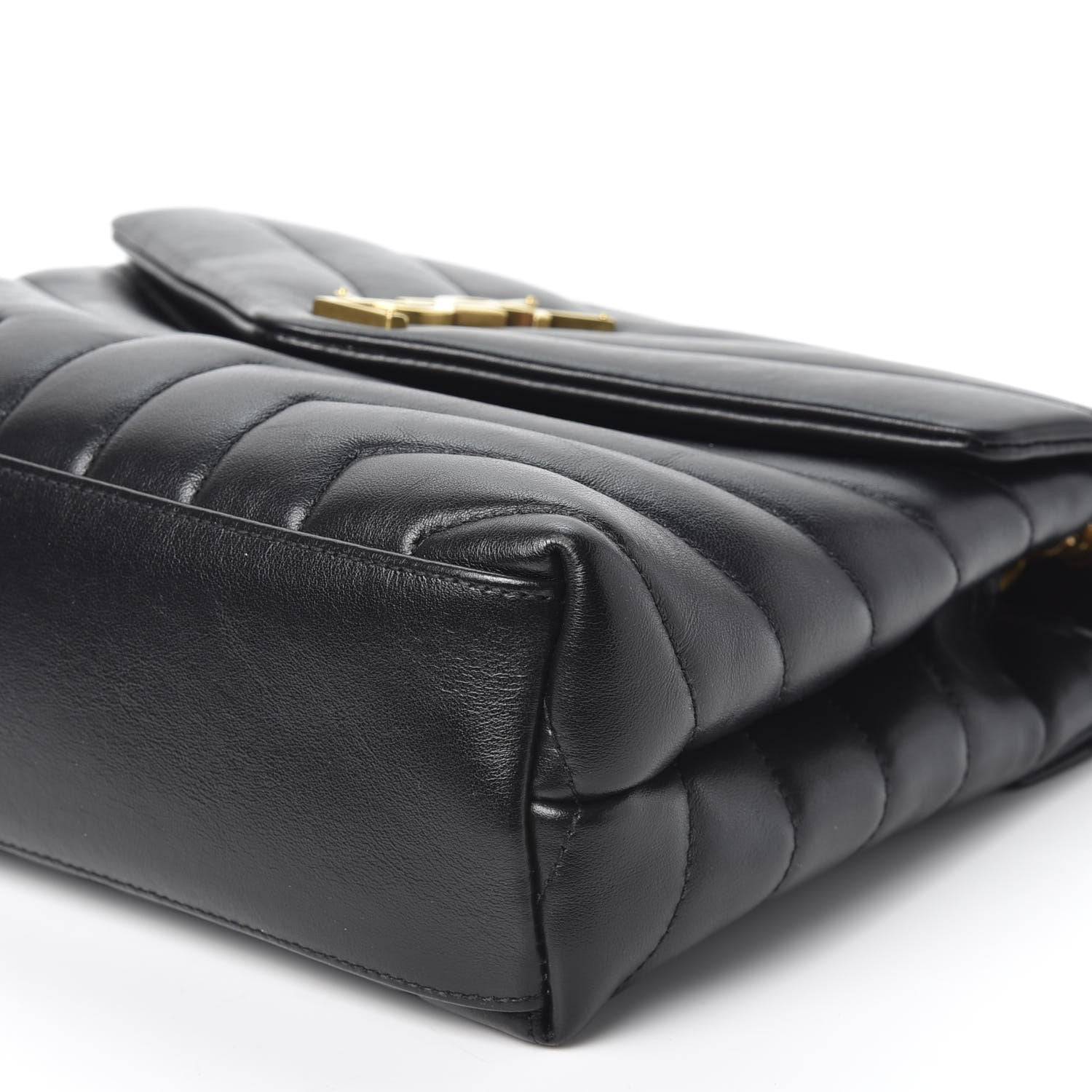 Saint Laurent Calfskin Y Quilted Monogram Small Loulou Chain Satchel Black 6 of 9