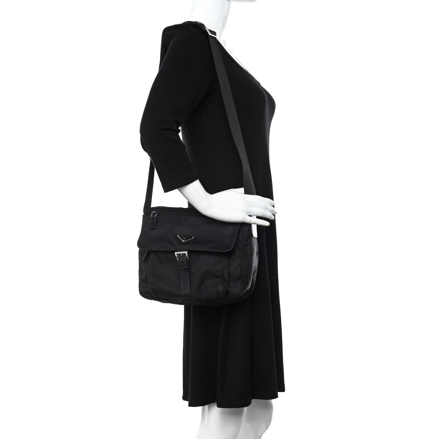 Prada Nylon Vela Messenger Black 2 of 9