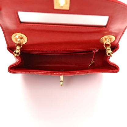 Chanel Lambskin Vertical Quilt Mini Square Flap Red 5 of 9
