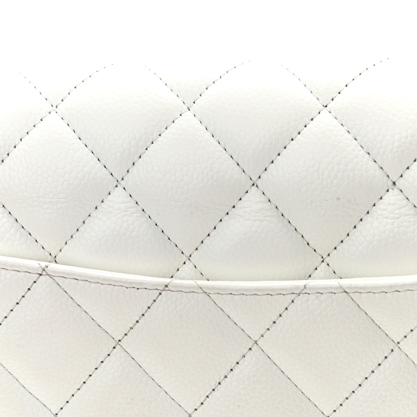 Caviar Quilted Jumbo Double Flap White
