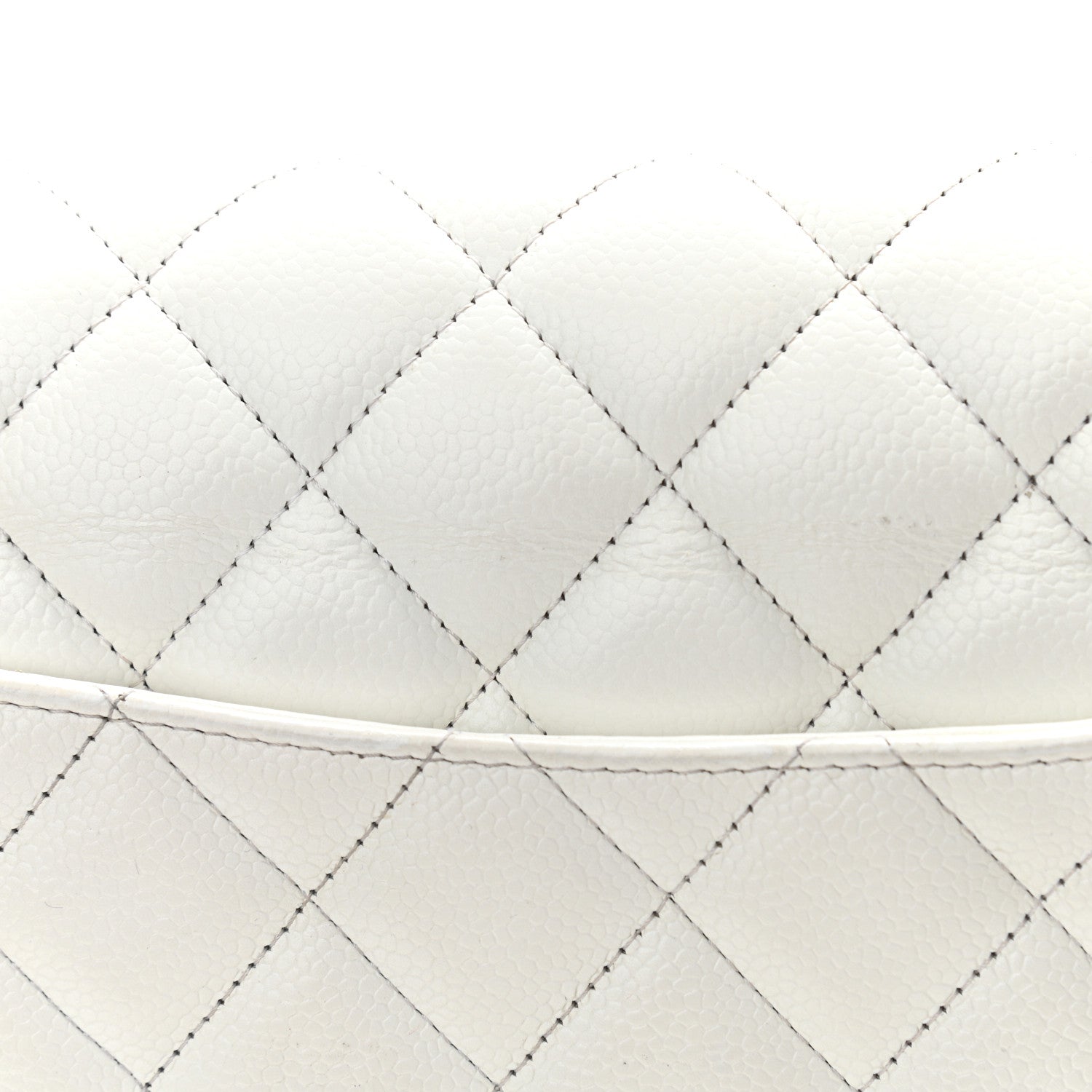 Chanel Caviar Quilted Jumbo Double Flap White 12 of 16